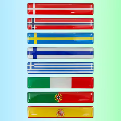 3D Reflective National Flag Sticker Car Motorcycle Accessories Denmark Finland Greece Italy Norway P