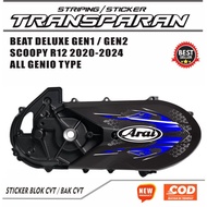 UV TRANSPARENT STICKER VARIATION CVT SCOOPY CVT/ BEAT deluxe CVT GENIO MOTORCYCLE STRIPING/