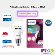 Philips Scene Switch 2 Color in 1 Bulb E27 8W LED (Warm-Cool)