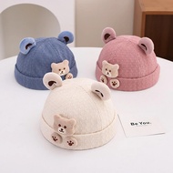Cute Bear Baby Brimless Hat Kids Spring Autumn Corduroy Docker Cap Cartoon Boys Girls Adjustable Mel