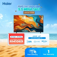 [FREE SHIPPING / READY STOCK] Haier 43" UHD Google TV - MEMC - 4K HDR -Dolby Audio-  RAM 2GB ROM 32G