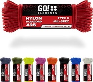 GO!elements 15 m Paracord Rope Made of Tear-resistant Nylon - 3 mm Paracord 425 Type II Cords as Out