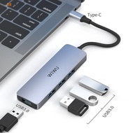 Wiwu USB C Để USB 3.0 Hub Bộ chuyển đổi đa cổng Nhôm 4 Cổng USB C Splitter Cho Máy Tính Xách Tay Mỏn