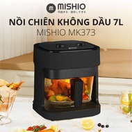 Nồi chiên không dầu thủy tinh Mishio MK373 - Dung tích 7 lít lòng nồi không bong tróc gỉ sét