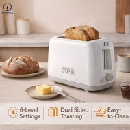 IDOWELL 2/4 Slice Bread Toaster 6 Browning Levels Wide Slot Toaster with Removable Crumb Tray Compac