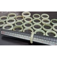 ♡KLF888♡ Natural Burmese Jadeite Jade Icy Floating Tea Yellow Green Bangle Ring
