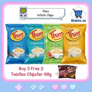 [Buy 3 Free 2]Thin Potato Chips Original/Sour Cream Chives/Light & Tangy/Cheese & Onion 175g 🔥SG REA