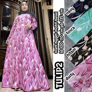 Gamis Busui Friendly Motif Bunga Sakura Dress Muslim Wanita Terlaris