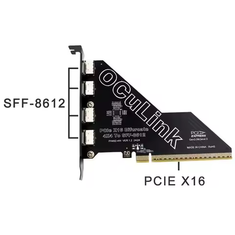 OCulink SFF-8612 Split Bifurcation Card External OCulink Device PCI Express GEN4 64Gb PCIE 4.0 X16 t