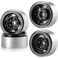 RC 1.0 Beadlock Wheels Aluminum Alloy 1.0 Wheels 4PCS for TRX4M Wheels SCX24 Wheels Upgrades, Black