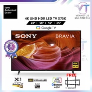 SONY 43" 50" 55" 65" BRAVIA X75K KD50X75K KD55X75K KD65X75K 4K Ultra HD HDR 4K HDR Processor X1™ Sma