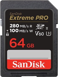 SanDisk Extreme Pro SDXC, SDSDXEP 64GB, V60, U3, C10, UHS-II, 280MB/s R, 100MB/s W, 4x6, ME6-000991