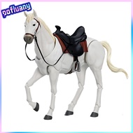 Horse Action Figure Movable Joints White Brown Horse Model 1/12 Battle Steed Figurine Desktop Decora