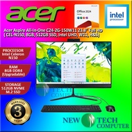 Acer Aspire C24-2G-150W11 All-In-One PC Non-Touch (Cel N150/8GB/512GB/23.8" FHD/W11H+Office Home 202
