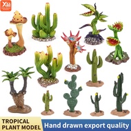 Simulation Solid Plant Ornament Mushroom Venus Flytrap Carnegiea Gigantea Model Toys Garden Flowerpo