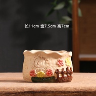 B. b.Manyuan Courtyard Succulent Flowerpot Ceramic Simple Household Balcony Clay Stoneware Flower Pl