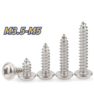 [XNY] 304 Stainless Steel Phillips Round Head with Pad Self-Tapping Screw Plate Head with Self-Tapping Screw M3/M3.5M4/M5