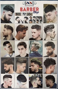 โปสเตอร์ ติดผนัง รูปภาพ ทรงผมชาย ร้านตัดผม วินเทจ hairstyle