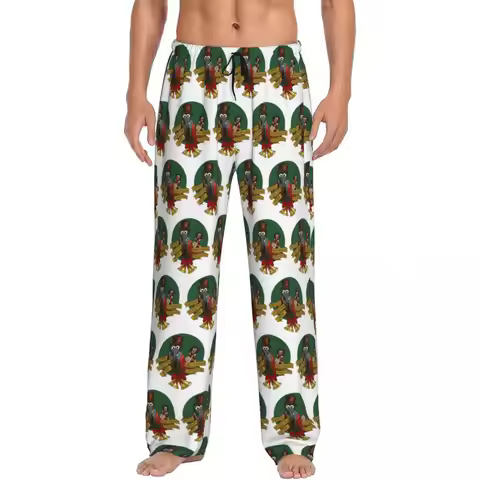 Custom Muppet Christmas Carol Pajama Pants Men Sleepwear Sleep Lounge Bottoms with Pockets