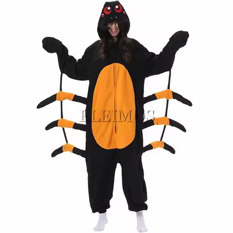 ELEIMOS Adult Kigurumis Pyjamas Halloween Onesie Spider For Women Men Cartoon Pajama Homewear Cospla