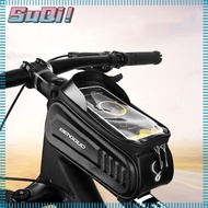 SUQI Bike  Bag, Black Waterproof Bicycle Top Frame Bag, Bag Accessories PU TPU Touch Screen High-capacity Phone  Bike