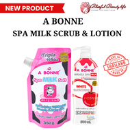 ( 2 IN 1 ) Spa Milk Whitening Salt Body Scrub And Lotion Whitening Skin Care 100g + A Bonne Milk Sal