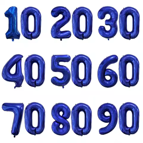 Large 40inch deep blue digital balloon 10 20 30 40 50 60 70 80th birthday party digital decoration c