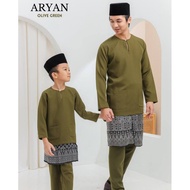 Baju Melayu Lelaki (OLIVE GREEN) Baju Melayu Exclusive Aryan Baju Melayu Raya 2024 Baju Melayu Sedondon Raya 2024