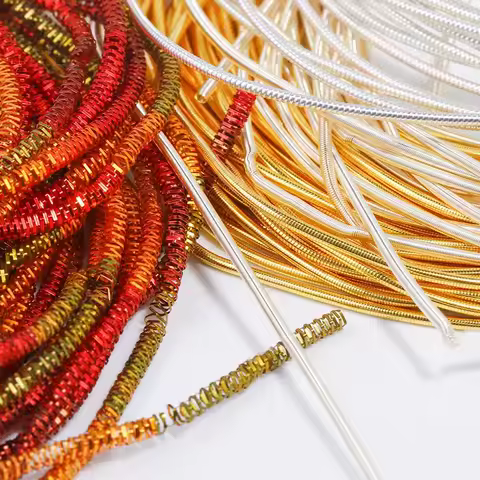 10 Gauge Silver Gold Plated Copper Craft Wire Flexible Metal French Bullion Wire for Jewelry Making 