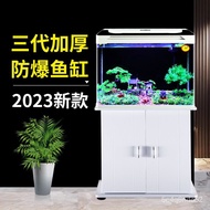 superior productsSmall Fish Tank Floor Cabinet Living Room Complete Set Aquarium Base Office HD Glass Complete Set Fish