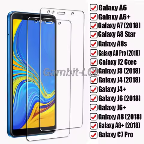2PCS For Samsung Galaxy A6 A6+ J4+ J4 J6 A8 C7 A7 J3 2018 A8 Star A8s A9 Pro 2019 J2 Core Tempered G