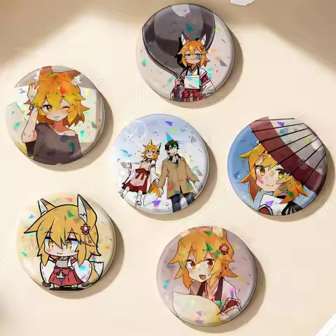 The Helpful Fox Senko - San Anime Cute 75mm 58mm 44mm 25mm Brooch Backpack Hat Pins Accessories Toys