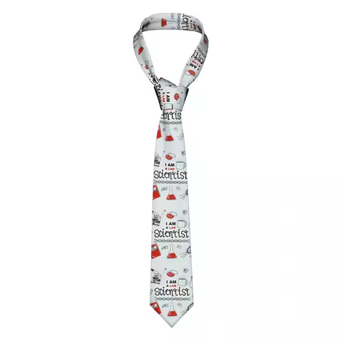 Custom I Am A Scientist Necktie Mens Silk Science Physics Chemistry Biology Neck Ties for Party