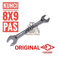 FUKUNGOriginal WRENCH 8x9 OPEN WRENCH 8mm x 9mm WRENCH 8/ 9 mm DOUBLE OPEN END RETAIL WRENCH satin