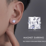 1 Pc Square Diamond Magnetic Clip Earrings Magnet Ear Clips Men No Need for Ear Piercings Stud Earri