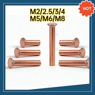 Copper countersunk head rivets GB869 percussion type flat head flat cone head solid rivets Copper d 