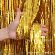 1 * 2m Laser Rain Silk Curtain Wedding Birthday Party Decoration Stage Tassel Rain Silk Door Curtain