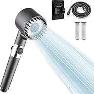 Shower Head with Filter High Pressure Hand Shower with 3+1 Jet Types, Shower Head Holder, 1.5 m Hose