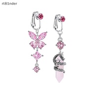 rt New Faux Belly Fake Belly Heart Zircon Clip On Umbilical Navel Fake Cartilage Earring Fake Clip n