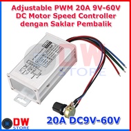 PWM DC 20A 9V-60V Speed Motor Dynamo Controller Switch Reverse Direction