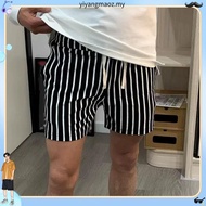 Striped Shorts Men's Summer Loose Waist Drawstring Leisure Straight Shorts