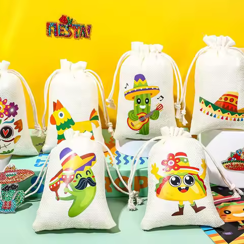 5pcs Fiesta Cinco de Mayo Gift Bags Mexican Themed kid boy girl Birthday Baby Shower Bachelorette Pa