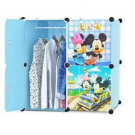 4 Wardrobe DIY Cartoon Wardrobe Cabinet Cube Rack Clothes Storage Bedroom Wardrobe Cabinet Almari