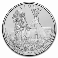 koin medali perak indian chief - 1 oz round silver