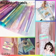 LUCKYSTOREGOODS Rainbow Film Vinyl, Candy Color Transparent Iridescent Film, DIY Shiny 20*95CM Tarpa