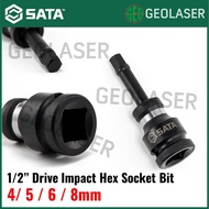 Sata 1/2" Impact Socket Bit With Allen Key / Hex ( 4mm / 5mm / 6mm / 8mm )