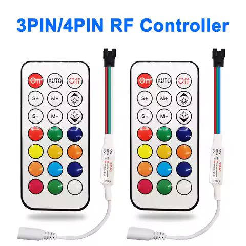 21Key Mini Led Controller RF Wireless Remote 3Pin 4Pin WS2812 WS2812B WS2811 WS2813 WS2815 Strip Lig