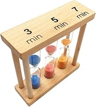 Colcolo 3 in 1 Wooden Colourful Hourglass Timer 3/5/7 Mins Hourglass Timer Children