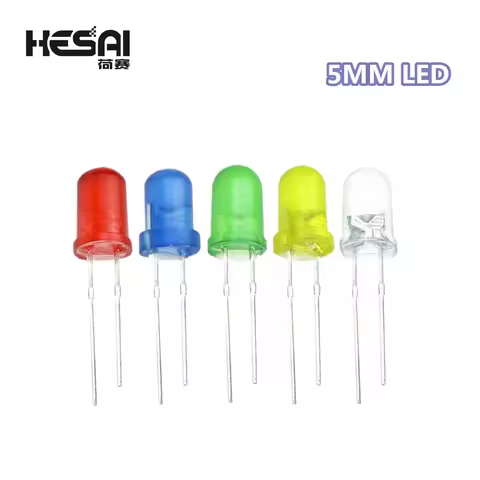 100Pcs/lot F5 5mm LED Ultra Bright Red/Green/Blue/White/Yellow/Orange 5mm Round LED Diode F5 LED Lig