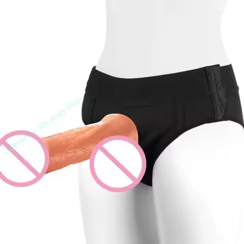 R7UF Adjustable Strap On Harness Underwear Strapless Brief Underwear Dildo Panties